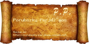 Porubszky Perjámos névjegykártya